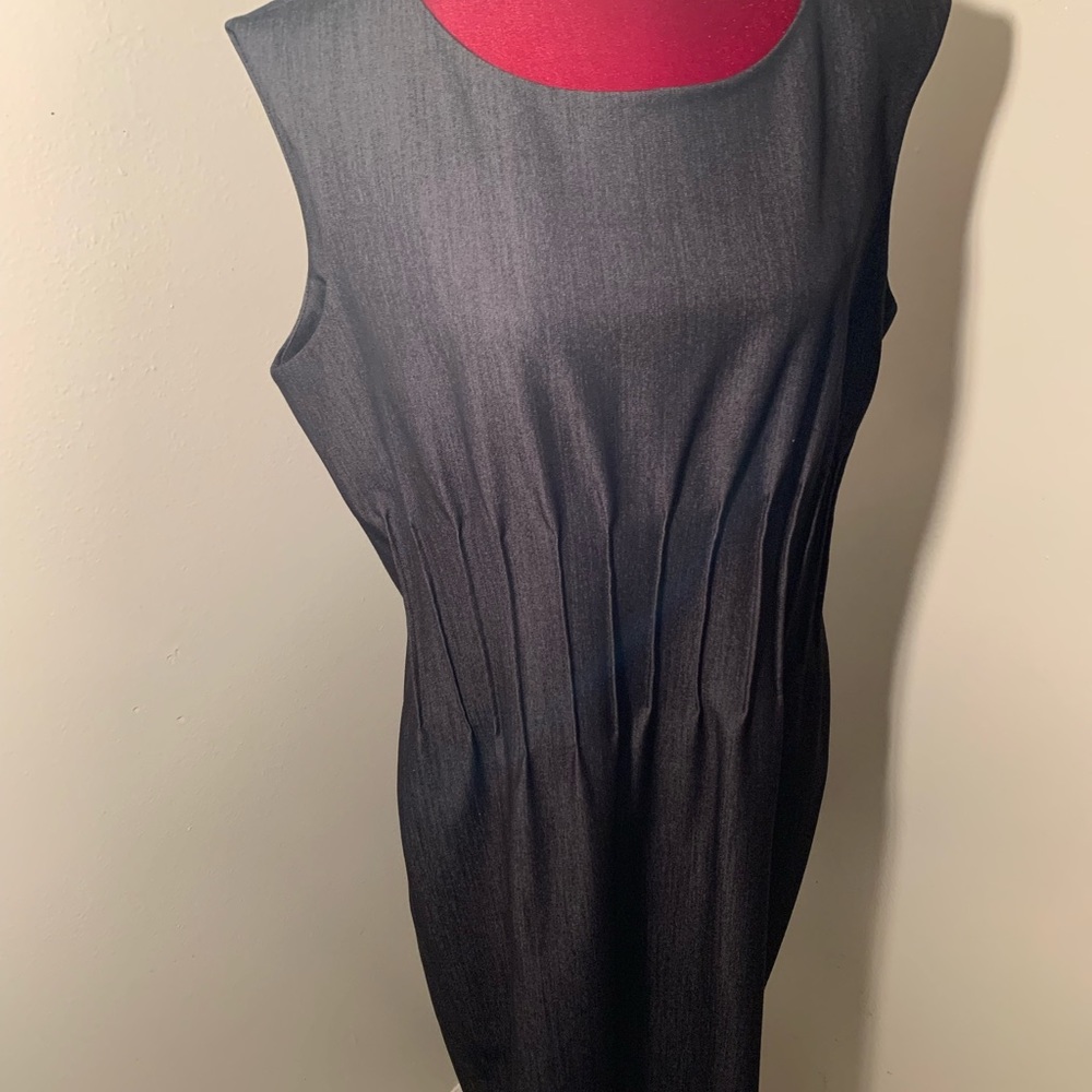 Calvin Klein Sheath Dress:  Size 14: Black Denim Look:  EUC